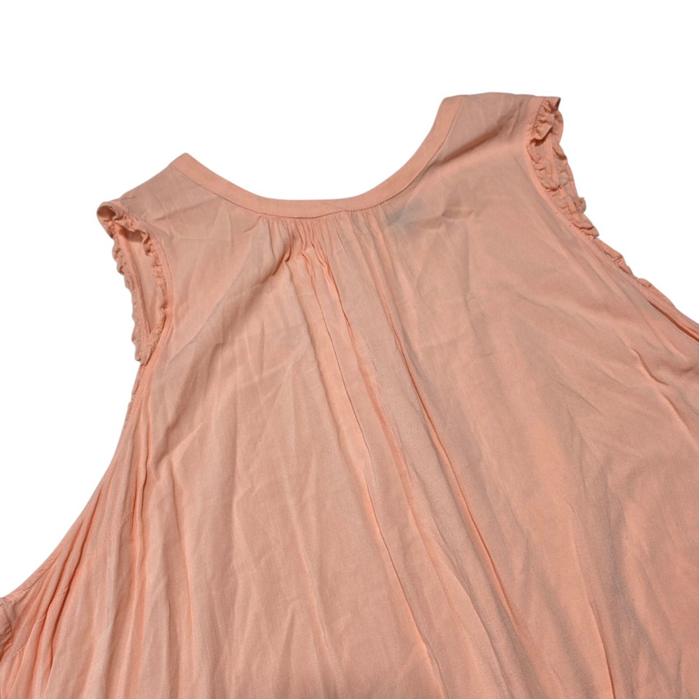 Torrid Tank Top Women 6X Peach Ruffle Sleeve Babydoll Challis Sleeveless Blouse
